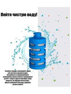 PHILIPS Фильтр для бутылки фитнес/спорт, 1шт/уп AWP286/10 синий - 3
