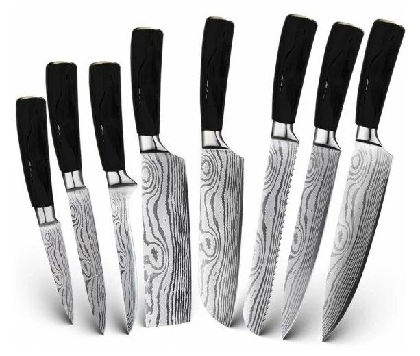 Набор кухонных ножей Spetime 8-Pieces Kitchen Knife Set 8 BL03KN8 (Black) - 3