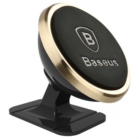 Автомобильный держатель BASEUS 360-degree Rotation, магнитный, золотой, на клею - 1