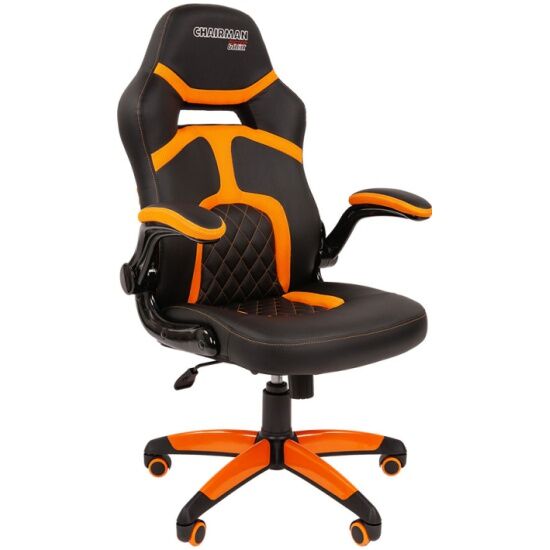 Игровое кресло Chairman game 18 чёрное/оранжевое RU - 1