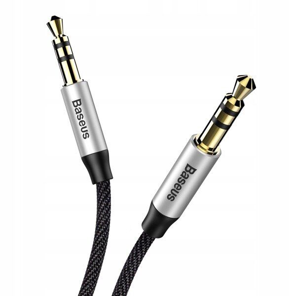 Аудио кабели Baseus Yiven Audio Cable 3.5 Male Audio M30 1M (Silver-Black/Серебристый-Черный) - 1