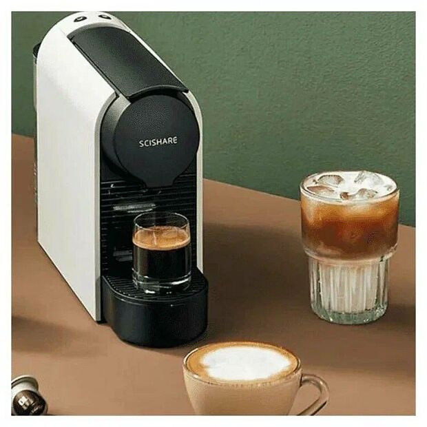 Кофемашина Scishare Capsule Coffee Machine S1104 (White) - 9