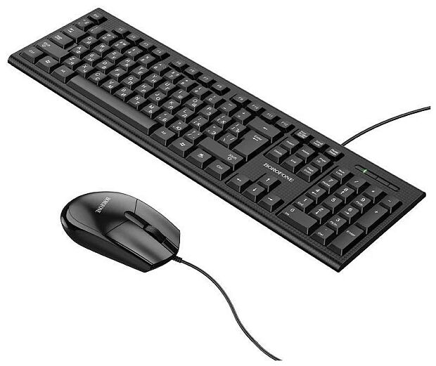 Клавиатура и мышь BOROFONE BG6 Business проводная русская раскладка (черный) - 1