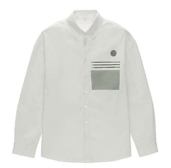 Рубашка с длинным рукавом Xiaomi First-Time Cotton Printed Shirt (White-Green/Белый-Зеленый) - 1