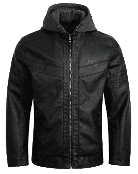 Куртка CottonSmith Hooded Detachable Trendy Motorcycle Jacket (Black/Черный) - 1