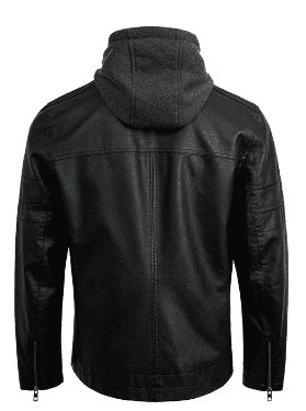 Куртка CottonSmith Hooded Detachable Trendy Motorcycle Jacket (Black/Черный) - 2