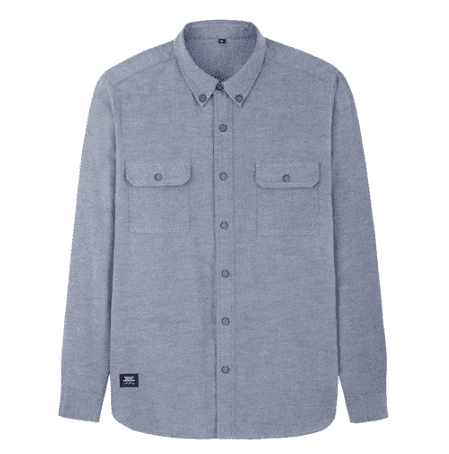 Рубашка с длинным рукавом Mitownlife Tooling Cotton Plain Shirt (Blue/Синий) 