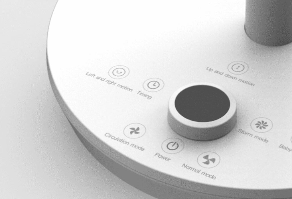 Сенсорные кнопки управления на корпусе вентилятора Xiaomi Deerma DEM-FD200