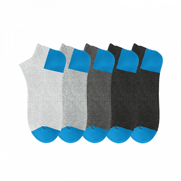 Набор коротких носков ( 5 пар) Urevo Lycra Antibacterial Mens Socks Short (Blue/Синий) 